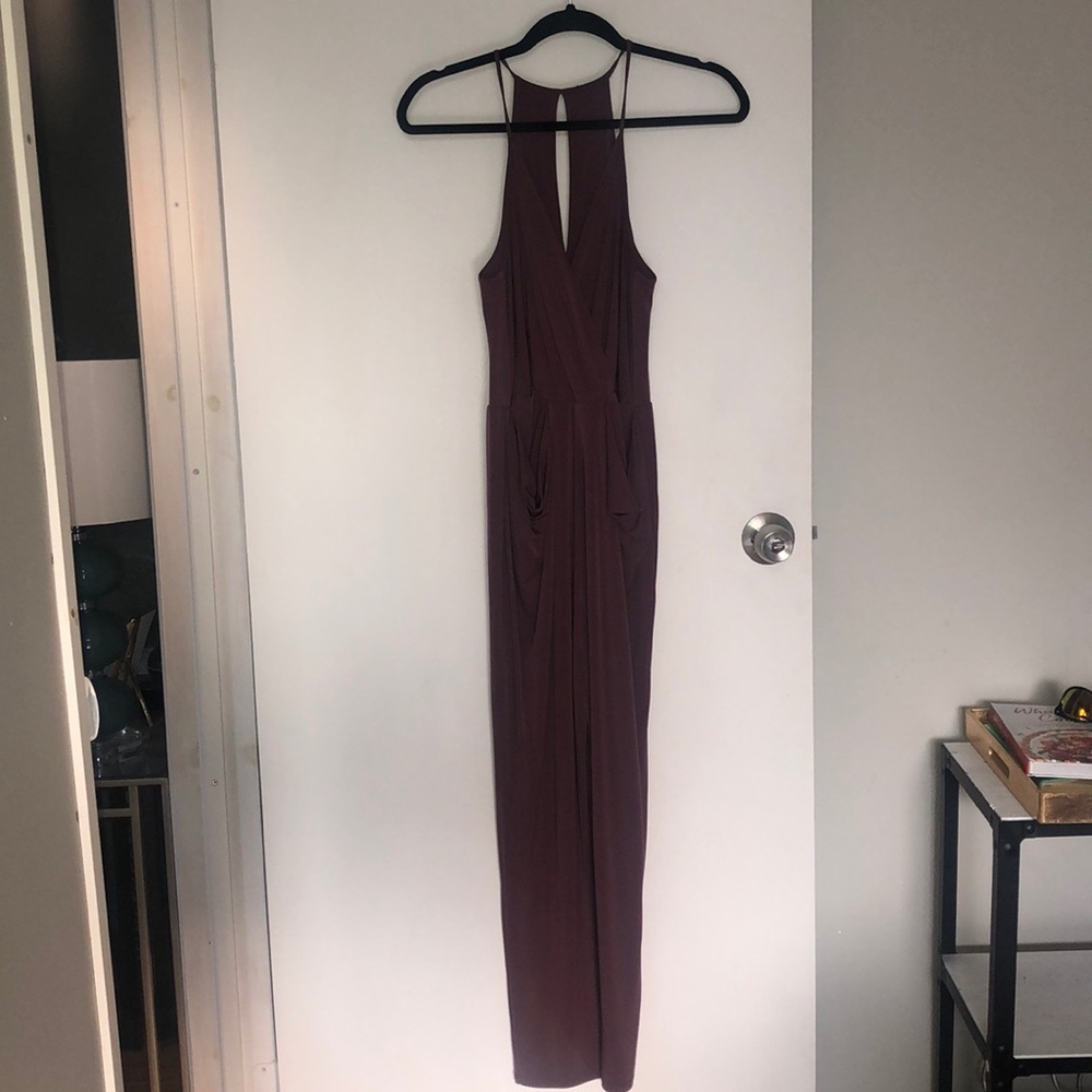 BCBGeneration Aubergine Drapey Jumpsuit